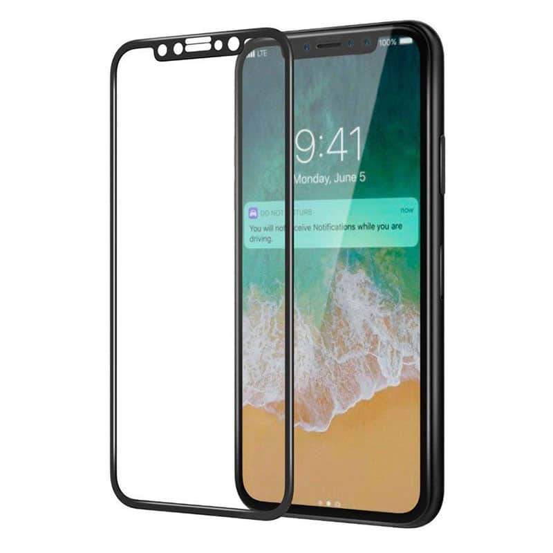 3D curved panserglas til iPhone X - sort - reFix.dk