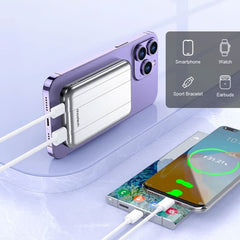 Choetech 10W 5000mAh mini magsafe powerbank - sølv