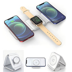 Dudao 3i1 trådløs oplader (15W) - Hvid - reFix.dk