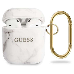 Guess TPU Marble cover til AirPods - hvid marble - reFix.dk