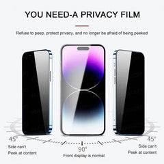 Privacy full cover skærmbeskyttelse til iPhone 15 Pro Max