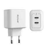 Rixus 45W dobbel USB-C strømforsyning - reFix.dk