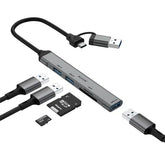 Rixus USB-C 2-i-1 Hub MultiPort adapter - reFix.dk
