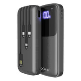 Rixus powerbank 10.000 mAh med indbygget kabler - reFix.dk