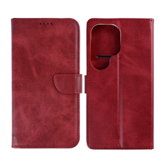 Samsung S26 Ultra læder flip cover - Mørk rød - reFix.dk