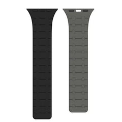 Apple Watch Magnetisk silikone rem til 42 / 44 / 45 / 49mm - Sort/Grå - reFix.dk