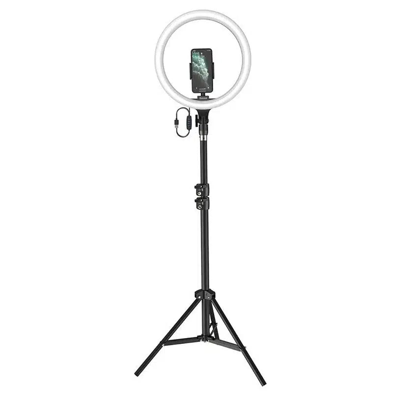 Baseus Live Stream / Selfie LED Ring Light m. Mobilholder & stativ - reFix.dk