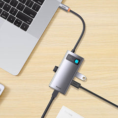 Baseus Metal Gleam 4-i-1- USB-C Hub 3 - reFix.dk