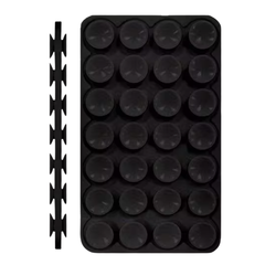 Dobbelt Silikone Sugekop Mobilholder - Sort - reFix.dk