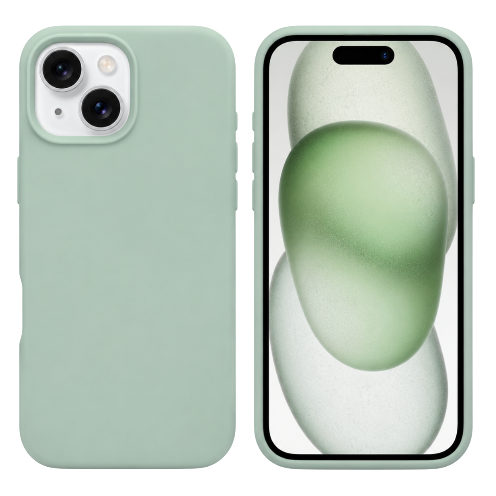 iPhone 15 Cover – Premium Soft Touch Silikone - mintgrøn - reFix.dk