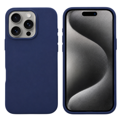 iPhone 15 Pro Cover – Premium Soft Touch Silikone Med MagSafe - Mørkeblå - reFix.dk