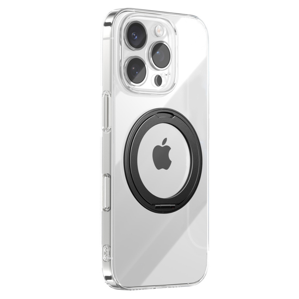 iPhone 16 Pro Max MagSafe Cover med 360 Graders Ringholder - Sort - reFix.dk