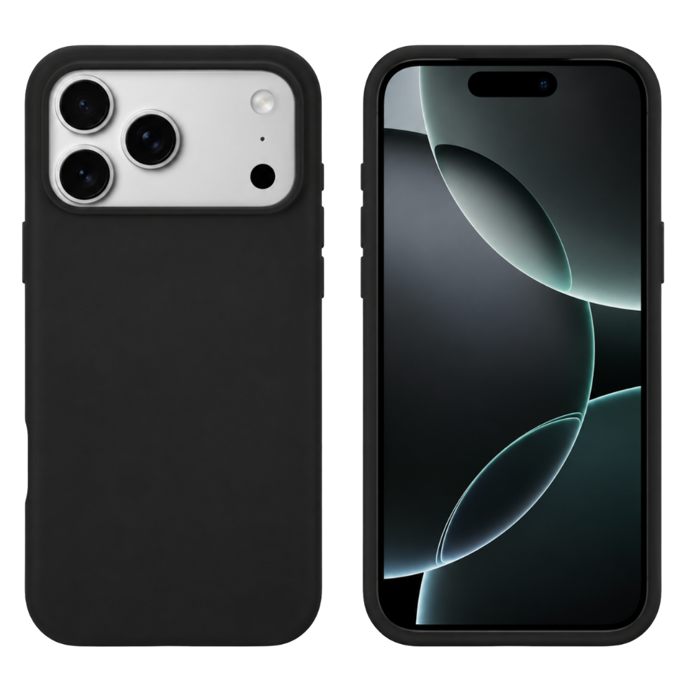 iPhone 17 Pro Max Cover – Premium Soft Touch Silikone Med MagSafe - Sort - reFix.dk