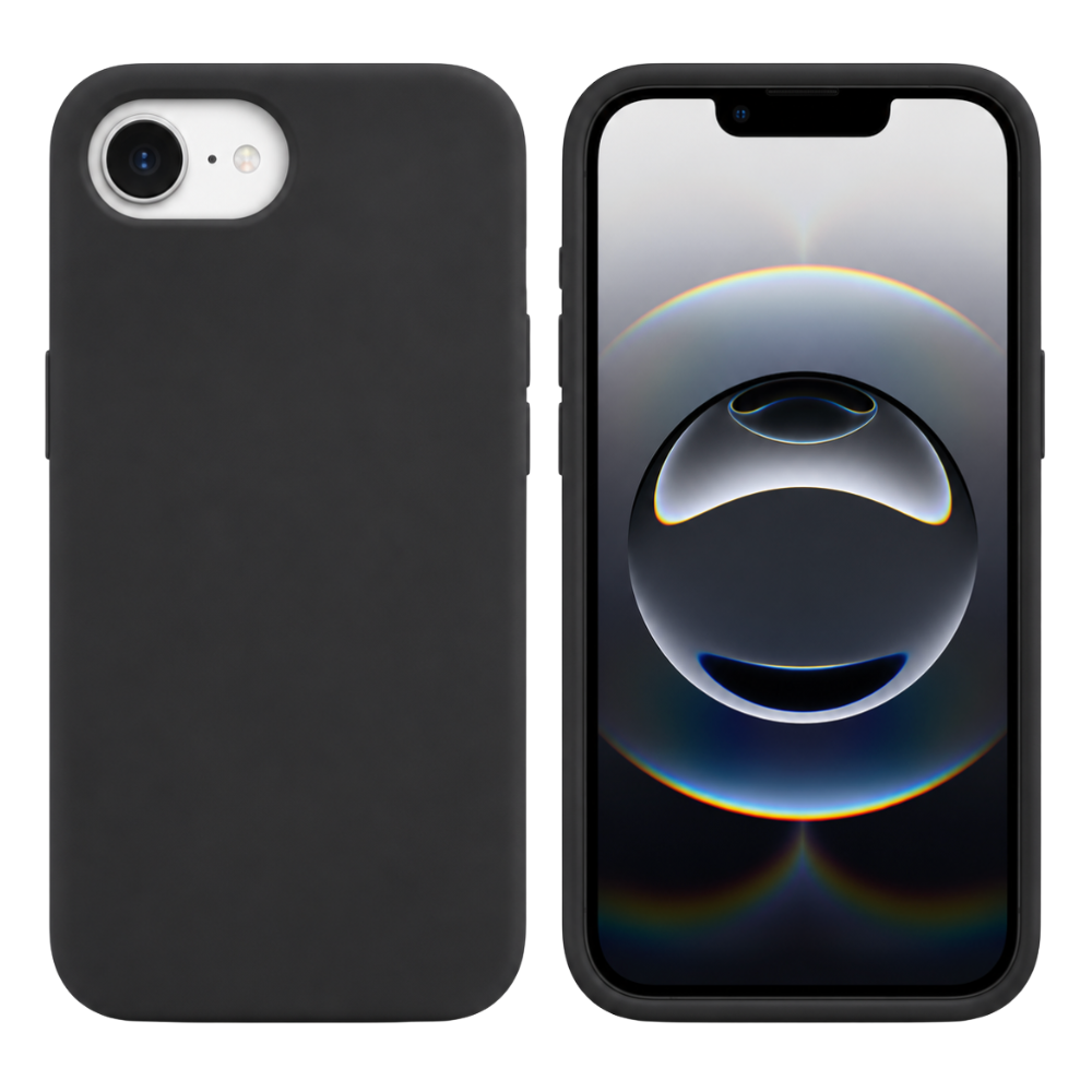 iPhone 17e / 16e Cover – Premium Soft Touch Silikone - Sort - reFix.dk