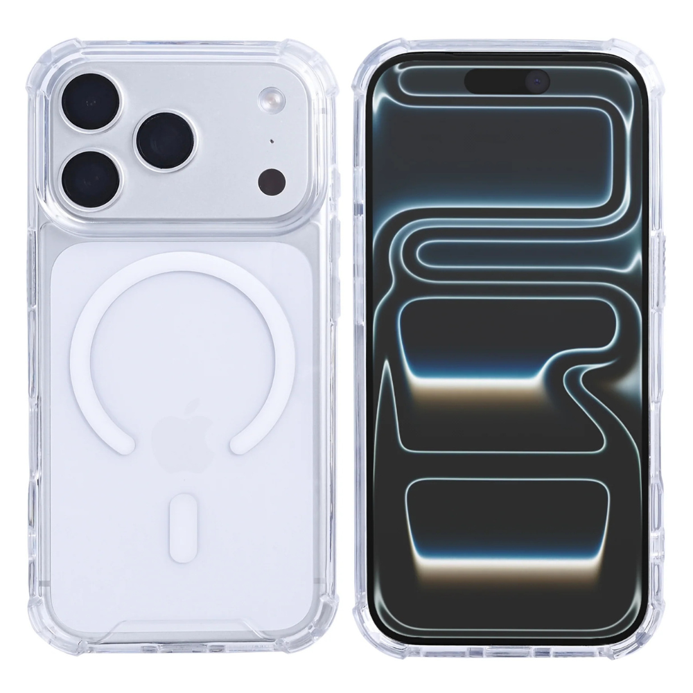 iPhone 18 Pro / 17 Pro Cover – Rixus Anti-Burst Clear Case med MagSafe - reFix.dk