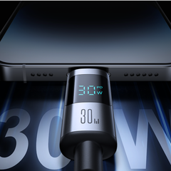 Joyroom Prism USB-C til Lightning opladerkabel med LED Display (30W) - 2 - reFix.dk