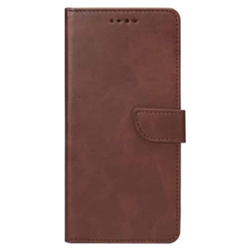 Læder flip cover til Samsung S24 FE - Brun - reFix.dk