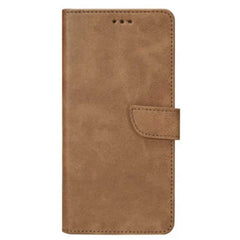 Læder flip cover til Samsung S24 FE - Tan - reFix.dk