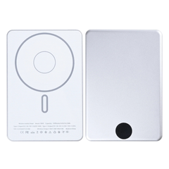 Magnetisk Powerbank 5000 mAh – 15W Trådløs & Ultra Slim - sølv - 1 - reFix.dk