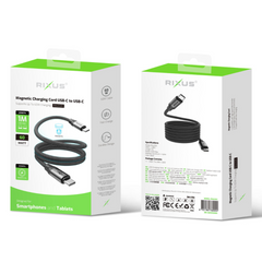 Magnetisk USB-C til USB-C Opladningskabel (60W) - Sort - Pakkens indhold - reFix.dk