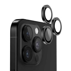 Metal kamera linse beskyttelsesglas til iPhone 16 Pro, 16 Pro Max - Black titanium - reFix.dk