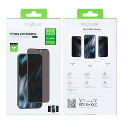 Full cover privacy skærmbeskyttelse af glas til iPhone 16 Pro Max - Pakkens indhold - reFix.dk