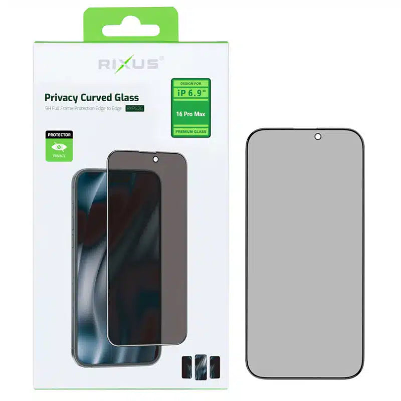 Privacy full cover skærmbeskyttelse til iPhone 16 Pro Max - reFix.dk