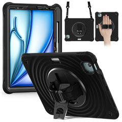 Rixus Anti Shock 360 Graders Cover m. Kickstand til iPad Air 11 (2025 / 2024) | Air 10.9 (2022 / 2020) | Pro 11 (2022 / 2021 / 2020 / 2018) - Sort - 2 - reFix.dk