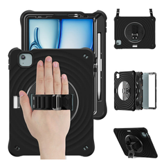 Rixus Anti Shock 360 Graders Cover m. Kickstand til iPad Pro 11 (2025 / 2024) - Sort - 1 - reFix.dk