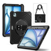 Rixus Anti Shock 360 Graders Cover m. Kickstand til iPad Pro 13 (2025 / 2024) - Sort - reFix.dk