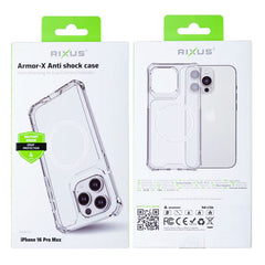 Rixus Armor-X anti cover med MagSafe til iPhone 16 Pro Max - Pakkens indhold - reFix.dk