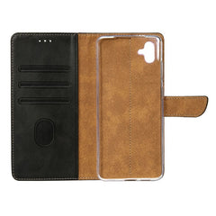 Rixus Læder flip cover til Samsung A06 - Sort 1 - reFix.dk