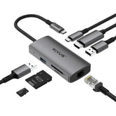 Rixus USB-C til HDMI Adapter med dockingstation