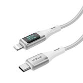 Rixus USB-C til Lightning opladerkabel med LED Display - Hvid - reFix.dk