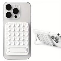 Selvklæbende Silikone sugekop mobilholder med stativ - Hvid - reFix.dk