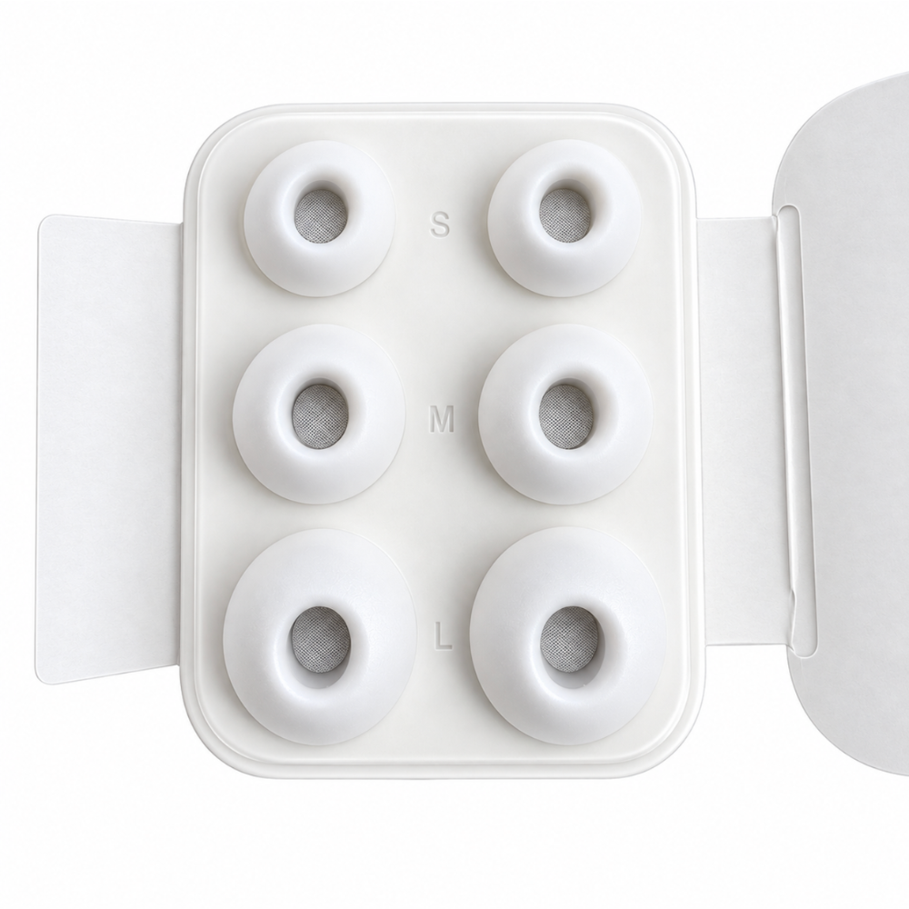 Silikone Ørepropper til In-Ear Høretelefoner – S / M / L – 6 stk. - Hvid - reFix.dk