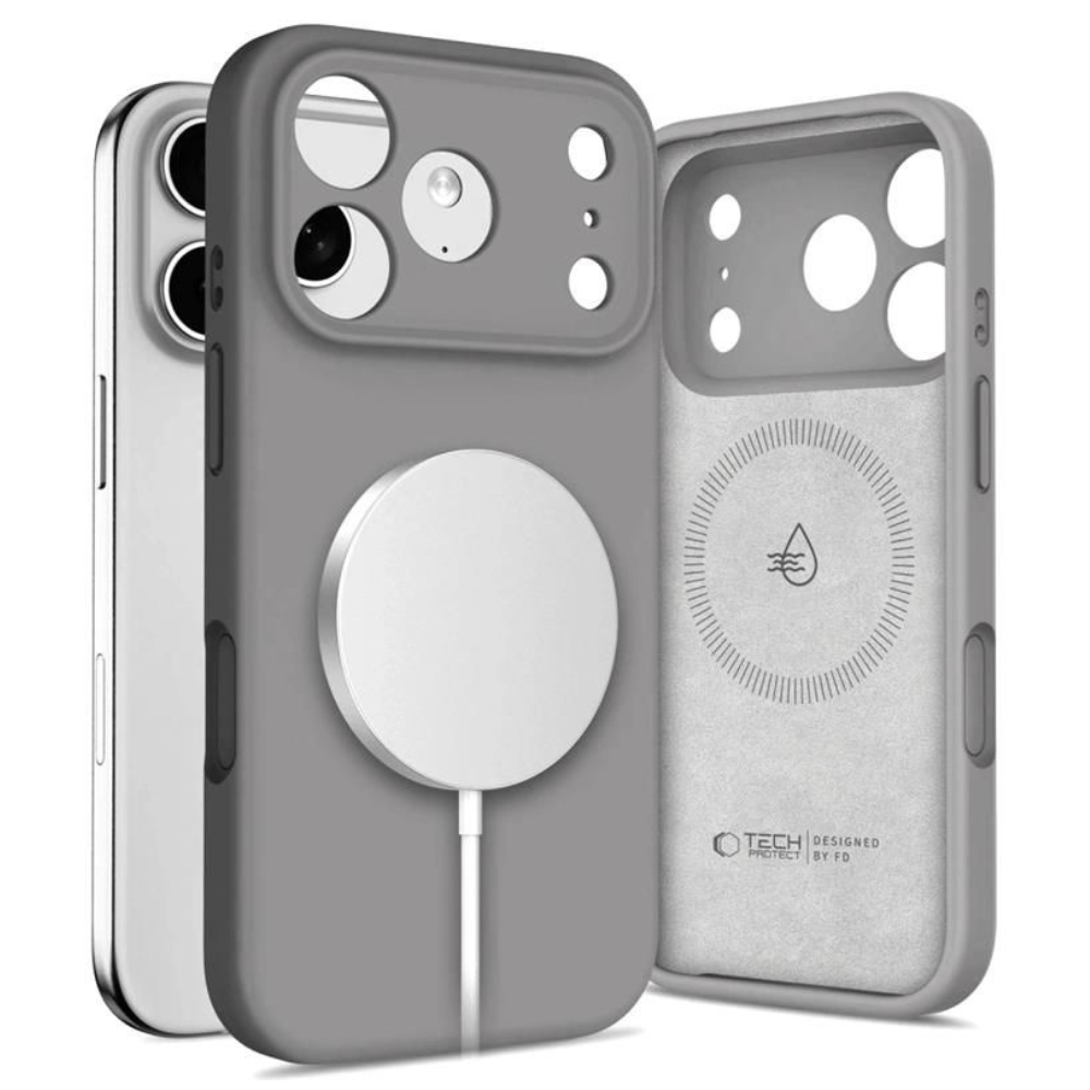 Tech-Protect Silikone MagSafe cover til iPhone 17 Pro Max - Grå - reFix.dk