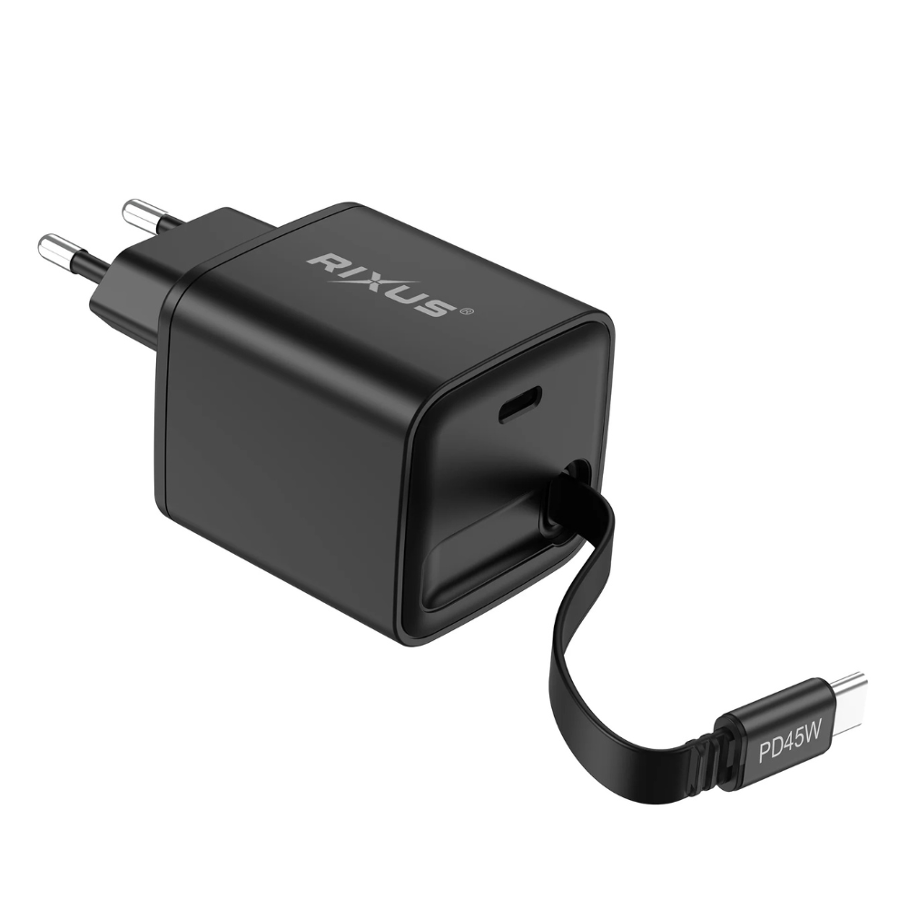 USB-C Hurtig Oplader 45W / 30W – Udtrækkeligt Kabel - reFix.dk