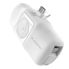 Wozinsky 3-i-1 Mini 5000mAh 15W Powerbank med USB-C - Hvid - reFix.dk