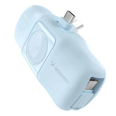 Wozinsky 3-i-1 Mini 5000mAh 15W Powerbank med USB-C - Lyseblå - reFix.dk