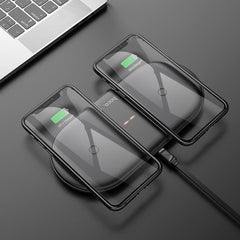 Hoco dual trådløs fast charger sort 1 - reFix.dk