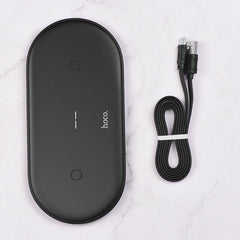 Hoco dual trådløs fast charger sort - reFix.dk