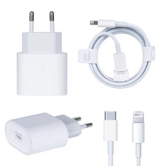 20W USB-C strømforsyning inkl. opladerkabel til iPhone - reFix.dk