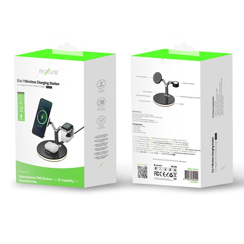 3 i 1 trådløs oplader til iPhone, AirPods og Apple Watch