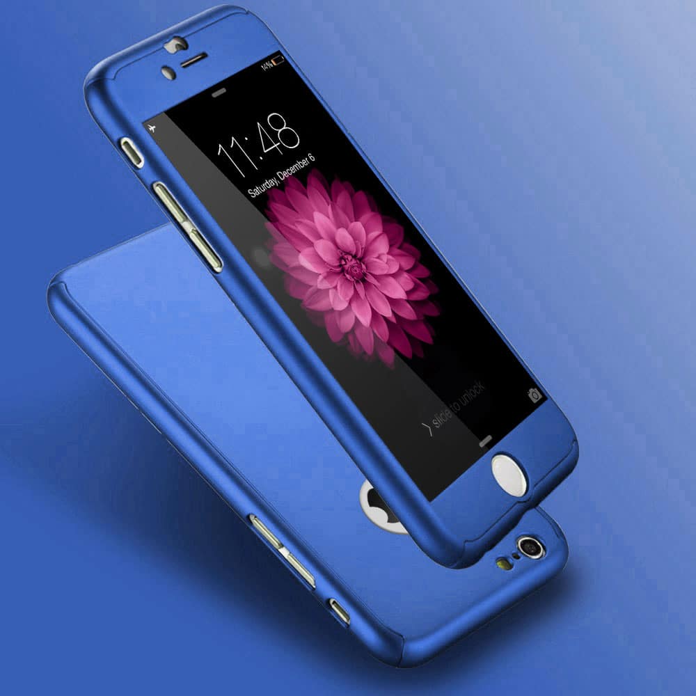 360 grader cover til iPhone 6S / 6 i metal blå - reFix.dk
