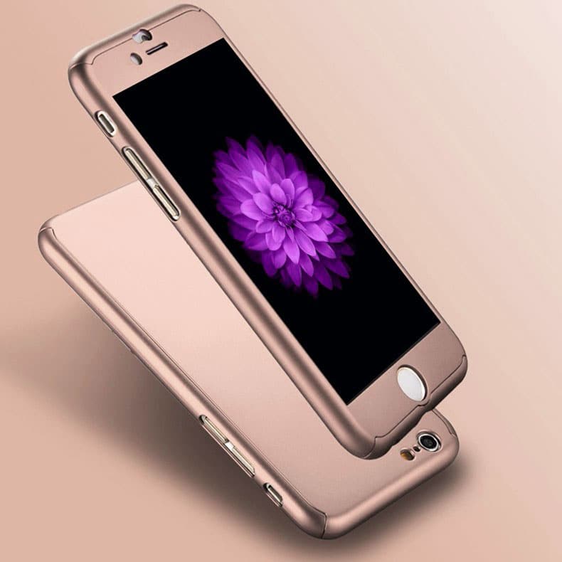 360 grader cover til iPhone 6S / 6 i rosa guld - reFix.dk