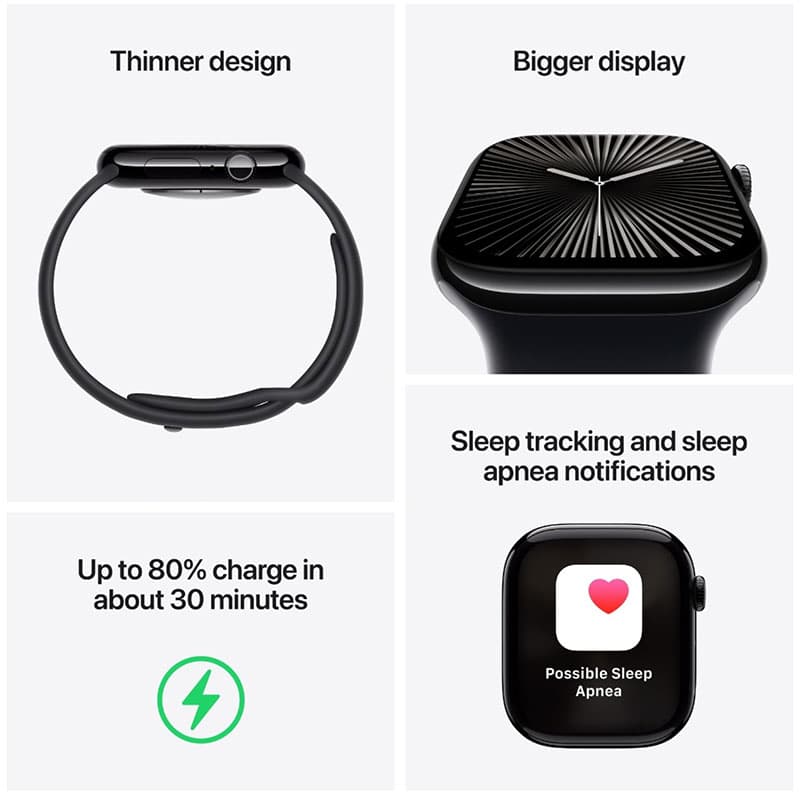 Apple Watch Series 10 46mm Jet Black Aluminium (GPS) Specifications - reFix.dk