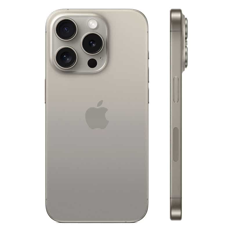 Apple iPhone 15 Pro 256GB Natural Titanium side view - reFix.dk
