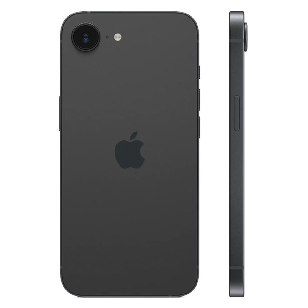 Refurbished iPhone 16e 128GB Sort side view | reFix.dk