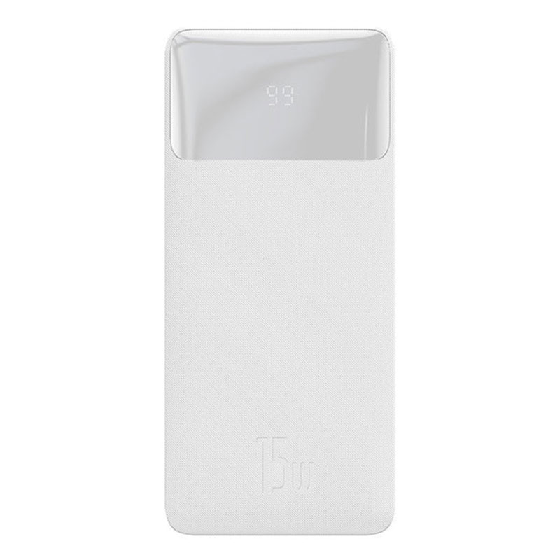 Baseus Bipow digital display 10000mAh Powerbank (15 W) hvid - reFix.dk